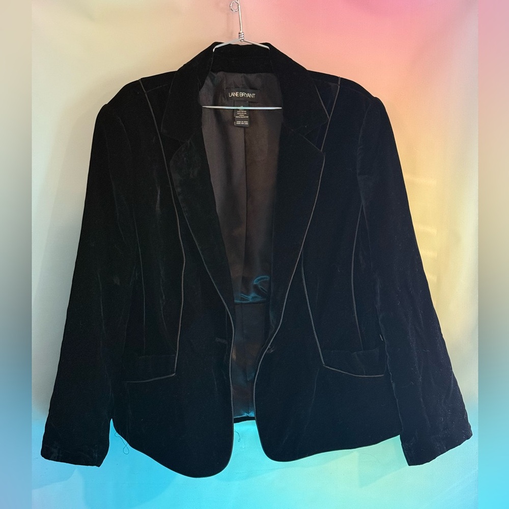 Lane Bryant Black Velvet Blazer